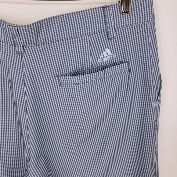 Adidas Plaid Golf Shorts Mens 32 Blue Check Stretch Performance Athletic Gingham - Picture 6 of 10